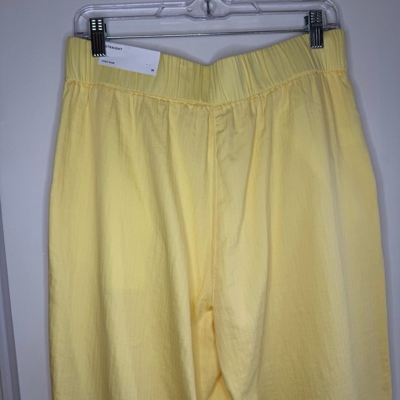 Loft Outlet Yellow Cotton High Rise Straight Leg Crop Pants Size M - Picture 4 of 10